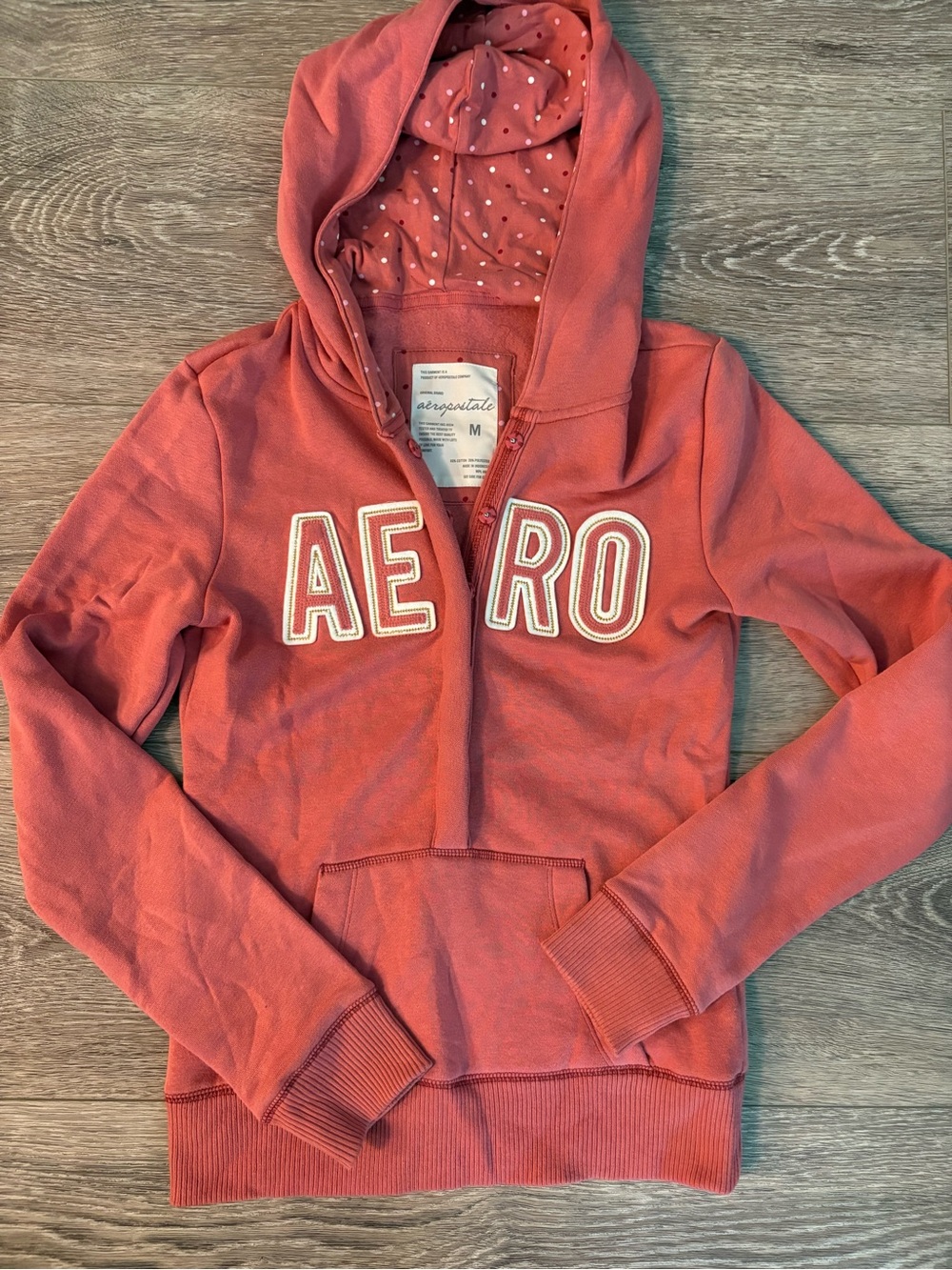 Vintage Y2K AERO Aeropostale Spell Out Womens Embroidered Hoodie M Medium